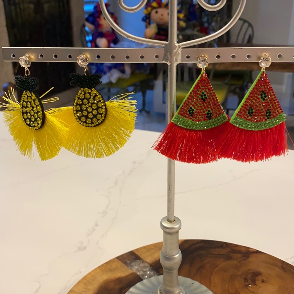 Pineapple and watermelon earrings
